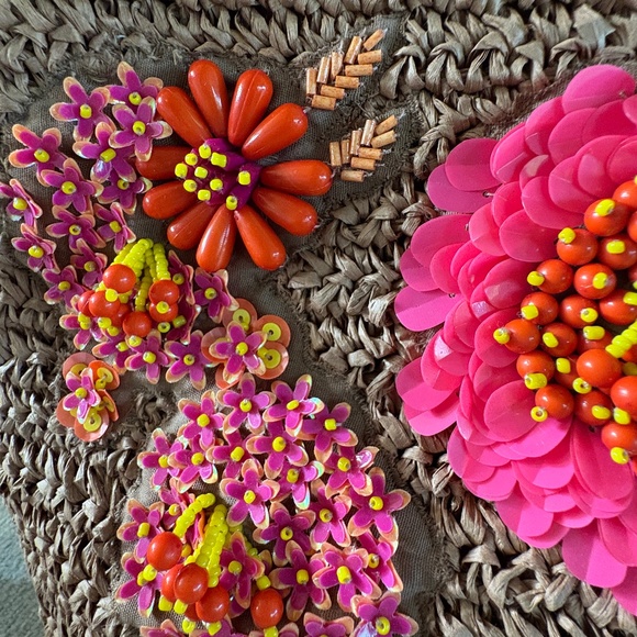 Handcrafted in India shoulder bag with flowers - Picture 3 of 6